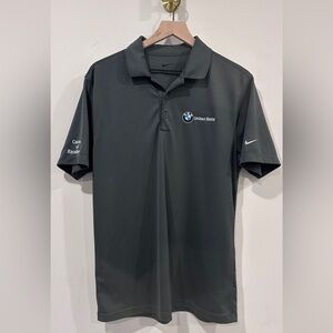 Grey Nike Short Sleeve Polo Shirt With BMW Patch Size M